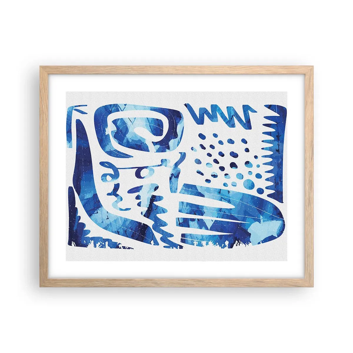 Plakat i ramme af lyst egetræ - Tilbage til rødderne - 50x40 cm