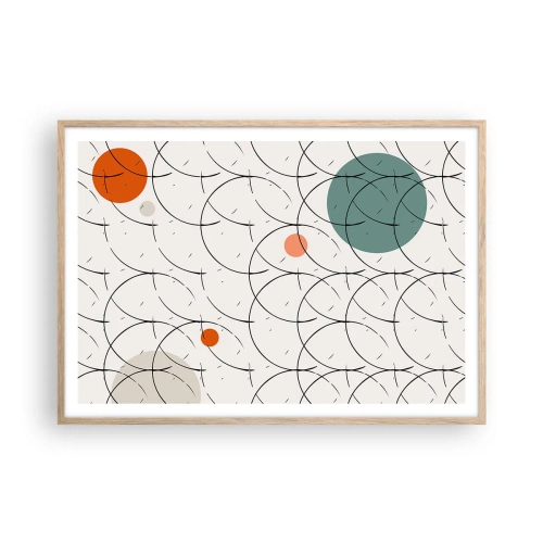 Plakat i ramme af lyst egetræ - I popkunstens ånd - 100x70 cm