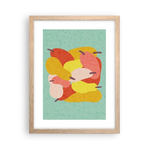 Plakat i ramme af lyst egetræ - Smag på sommersolen - 30x40 cm