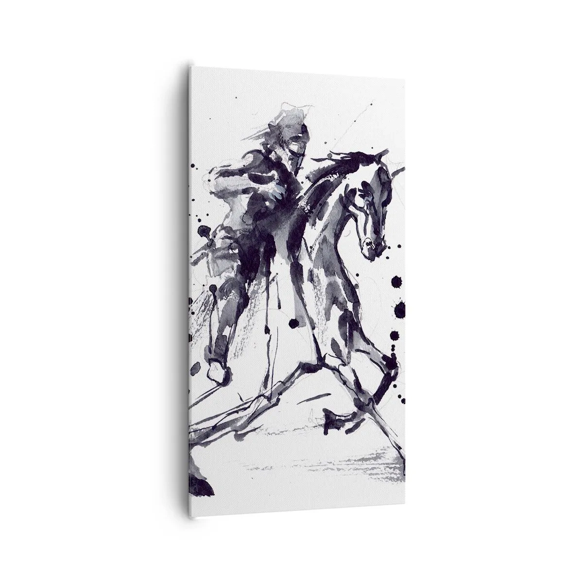 Lærredstryk - Billede på lærred - Sort ridder - 65x120 cm