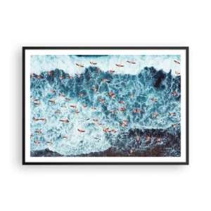 Plakat i sort ramme - Parade ved havet - 100x70 cm
