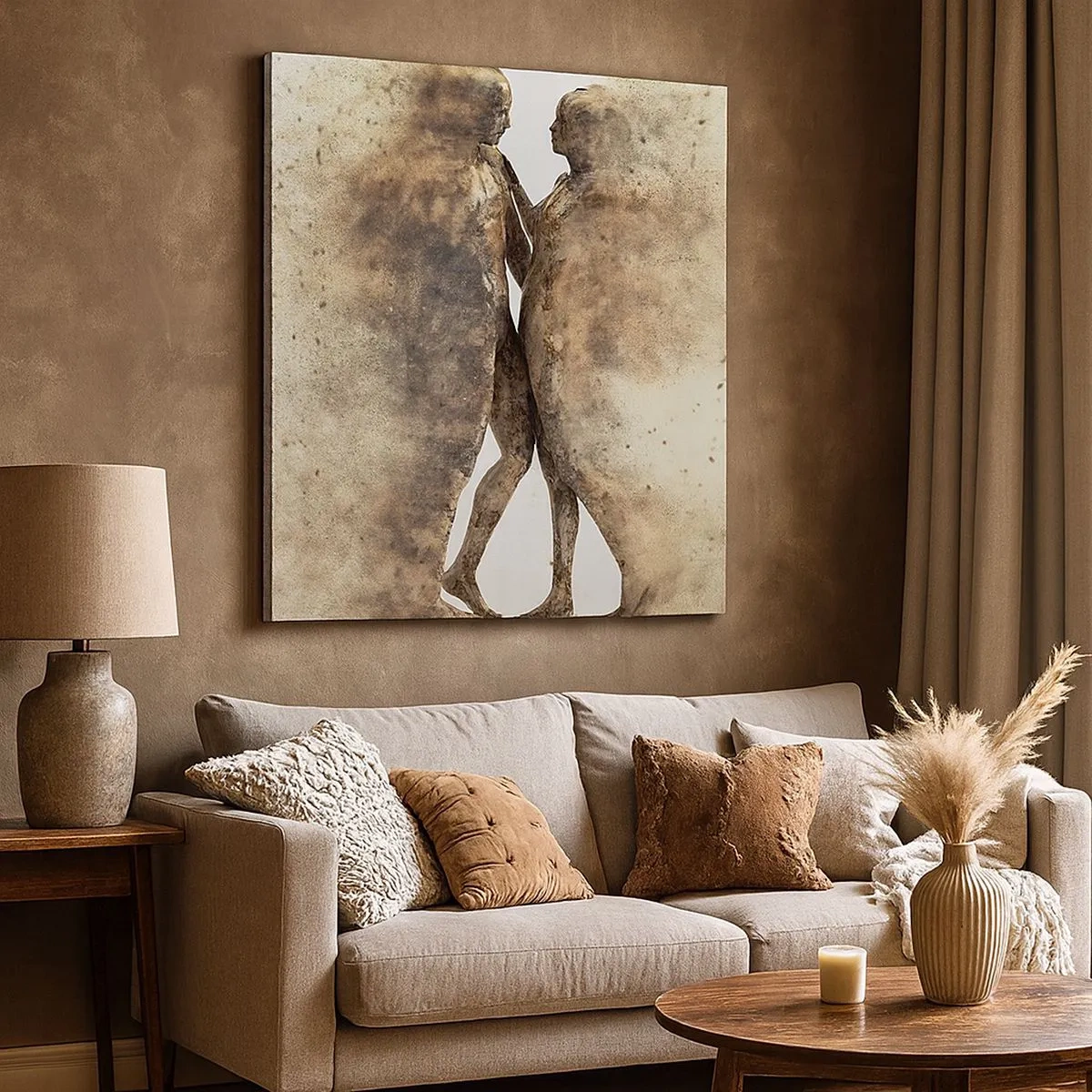 Lærredstryk - Billede på lærred - Fra støv steg de til kærlighed - 30x30 cm