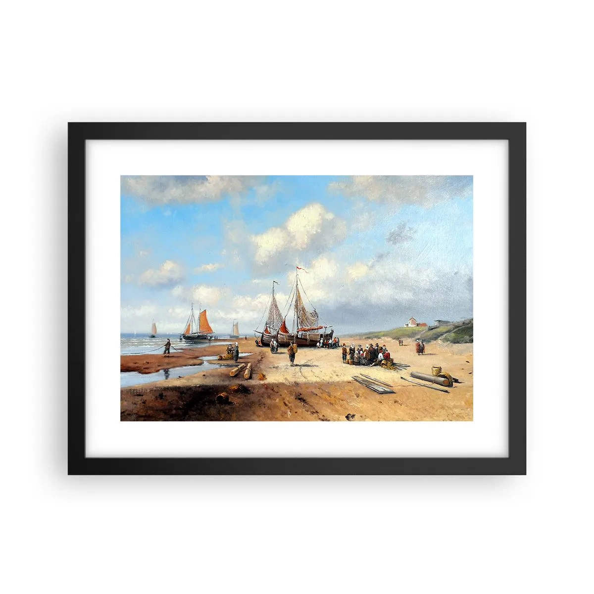 Plakat i sort ramme - Efter en vellykket fangst - 40x30 cm