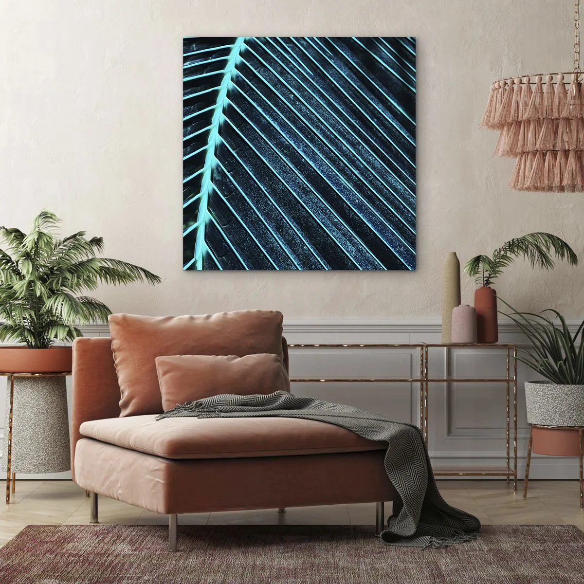 Lærredstryk - Billede på lærred - Tekstur af grønt - 60x60 cm