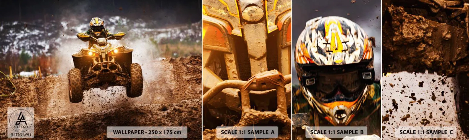 Prøve Fototapet Selvklæbende Deluxe Sticker - No risk no fun - Sport, Quad, Race - 100x30 cm