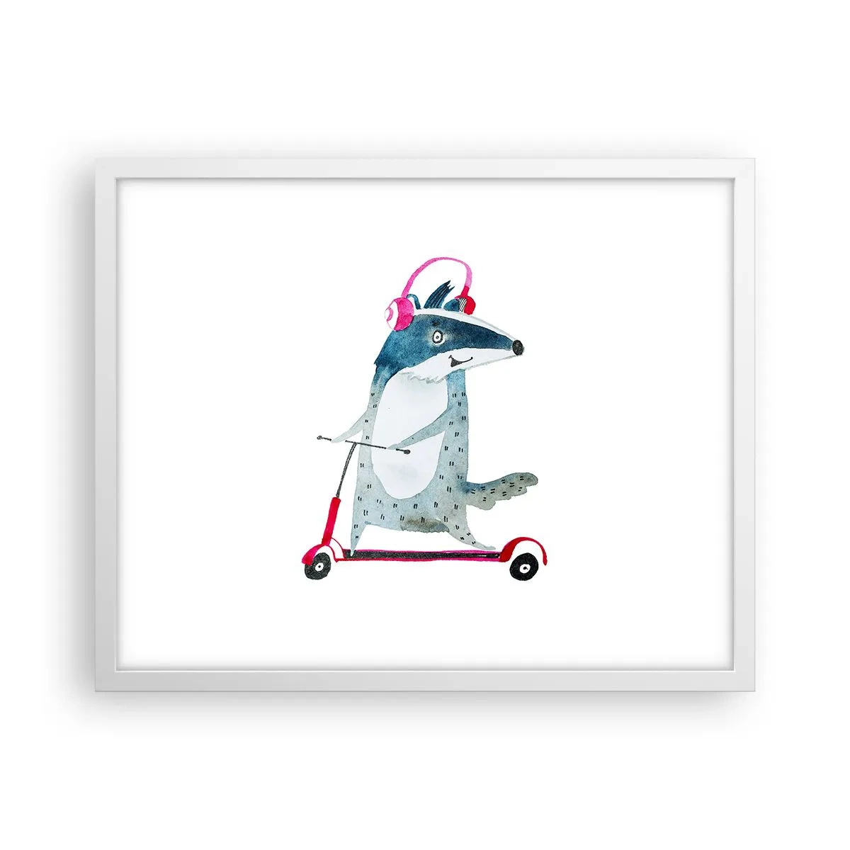 Plakat i hvid ramme - Grævlingens glæder - 50x40 cm