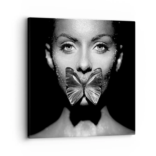 Lærredstryk - Billede på lærred - Sommerfuglekys - 30x30 cm