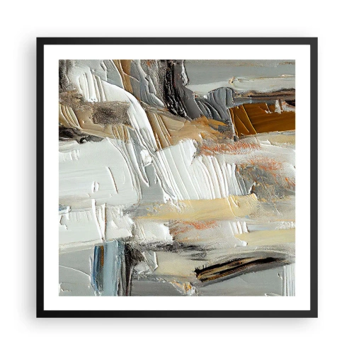 Plakat i sort ramme - Farverige lagdelinger - 60x60 cm