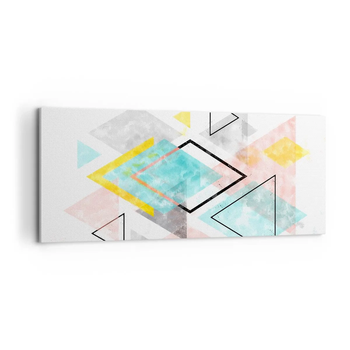 Lærredstryk - Billede på lærred - Geometrisk leg - 100x40 cm