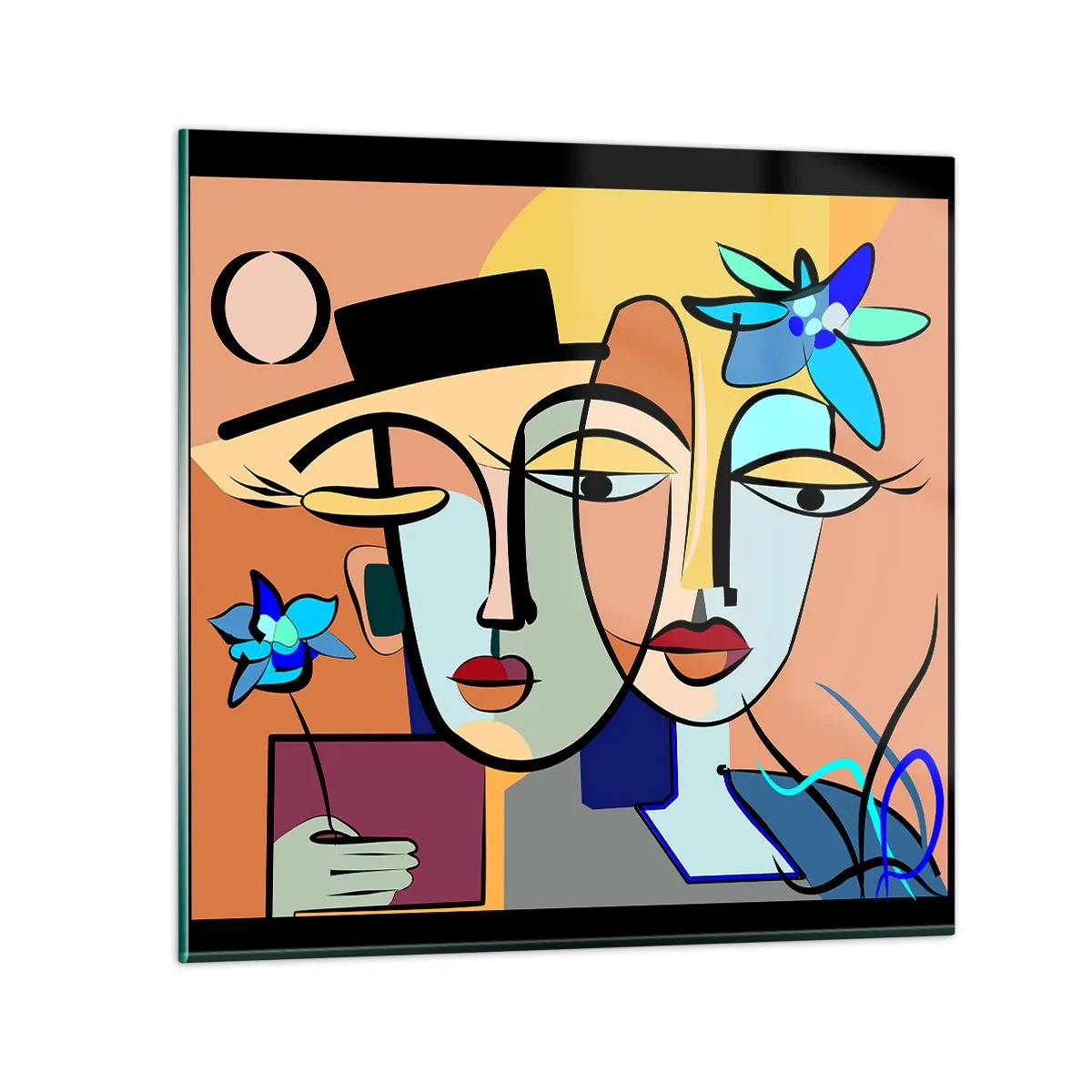 Billede på glas - Picassos randez vous - 30x30 cm