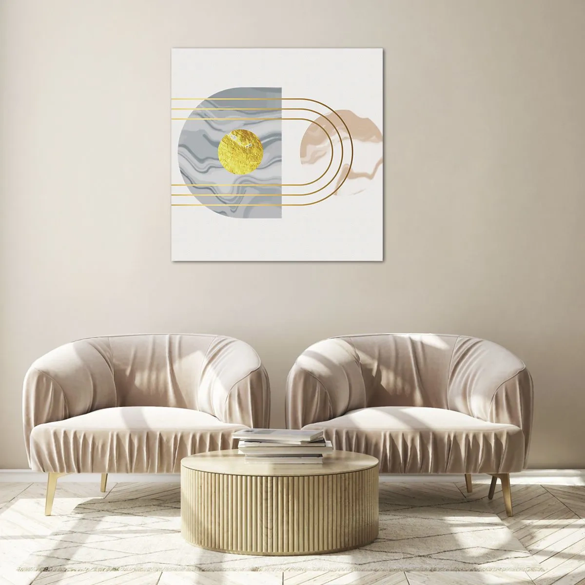 Billede på glas - Lysstyrke og udstråling - 70x70 cm