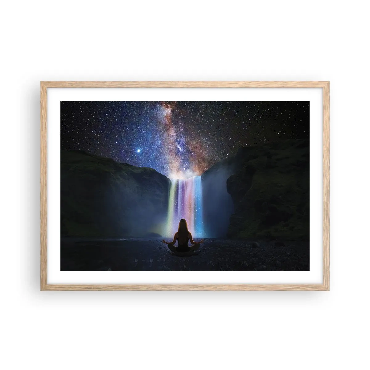 Plakat i ramme af lyst egetræ - Absolut harmoni - 70x50 cm