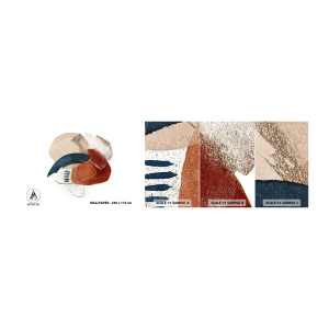 Fototapet Prøve Standard Eco - Oval sammensætning - Abstraktion, Stykke, Moderne mønster - 100x30 cm