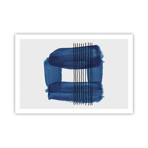Plakat - Blå-sort sammensætning - 91x61 cm