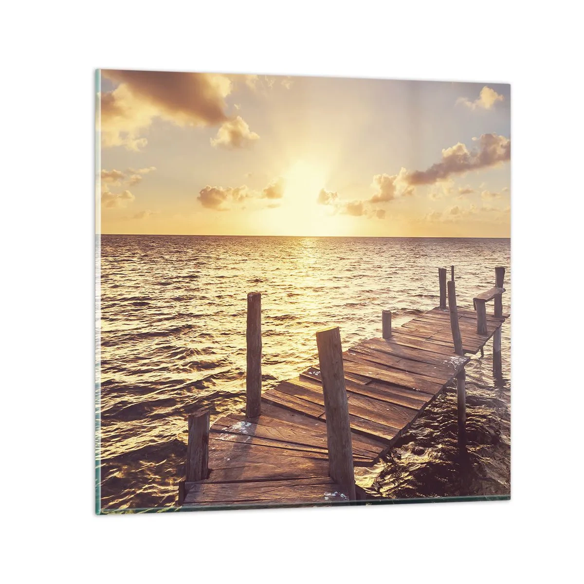 Billede på glas - Gyldent land af blidhed - 70x70 cm