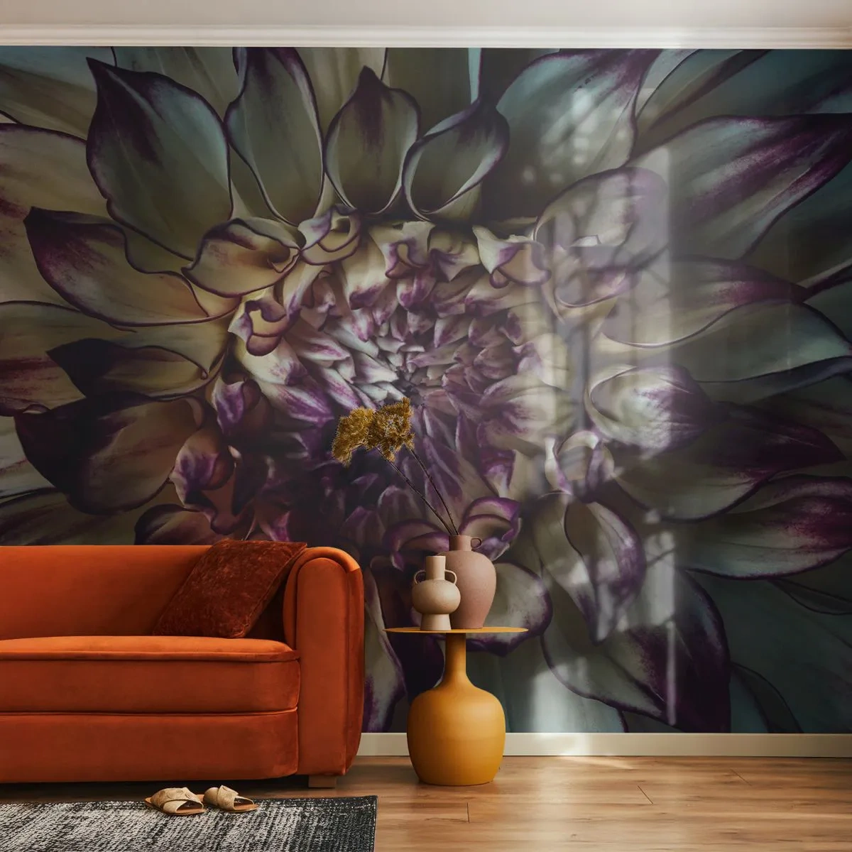 Fototapet Selvklæbende Deluxe Sticker - Ungdommens blomstring - Blomster, Dahlia, blomstrende blomst - 100x70 cm