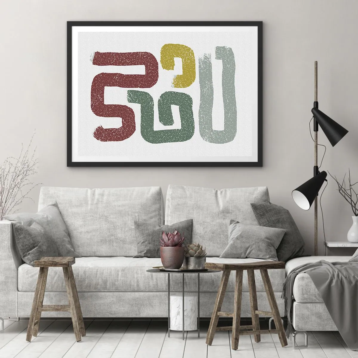 Plakat i sort ramme - På et ukendt sprog - 70x50 cm