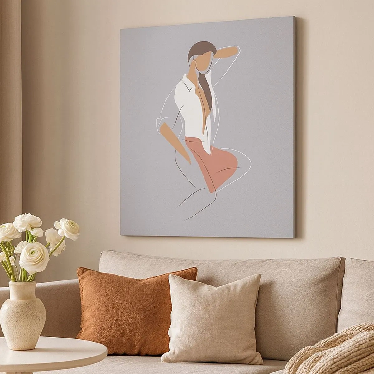 Lærredstryk - Billede på lærred - Omrids af nåde - 30x30 cm