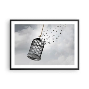 Plakat i sort ramme - Tro...håb...frihed! - 70x50 cm