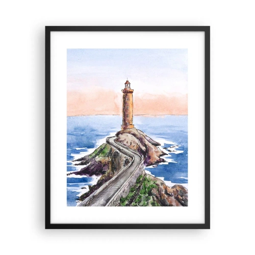 Plakat i sort ramme - Med front mod havet - 40x50 cm