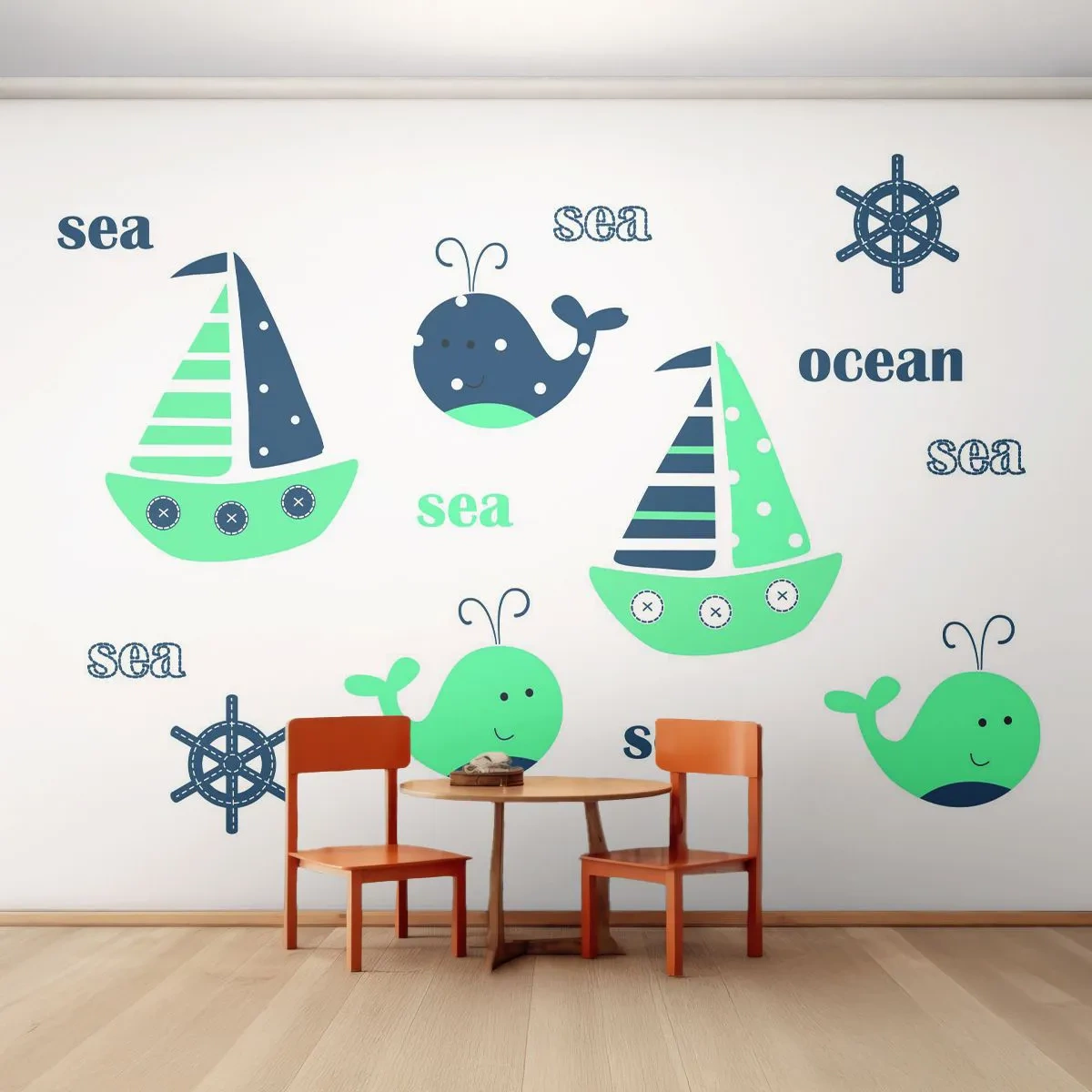 Fototapet Standard Eco - På tværs af have og oceaner - For børn, Nautisk, Sejlbåd - 400x280 cm
