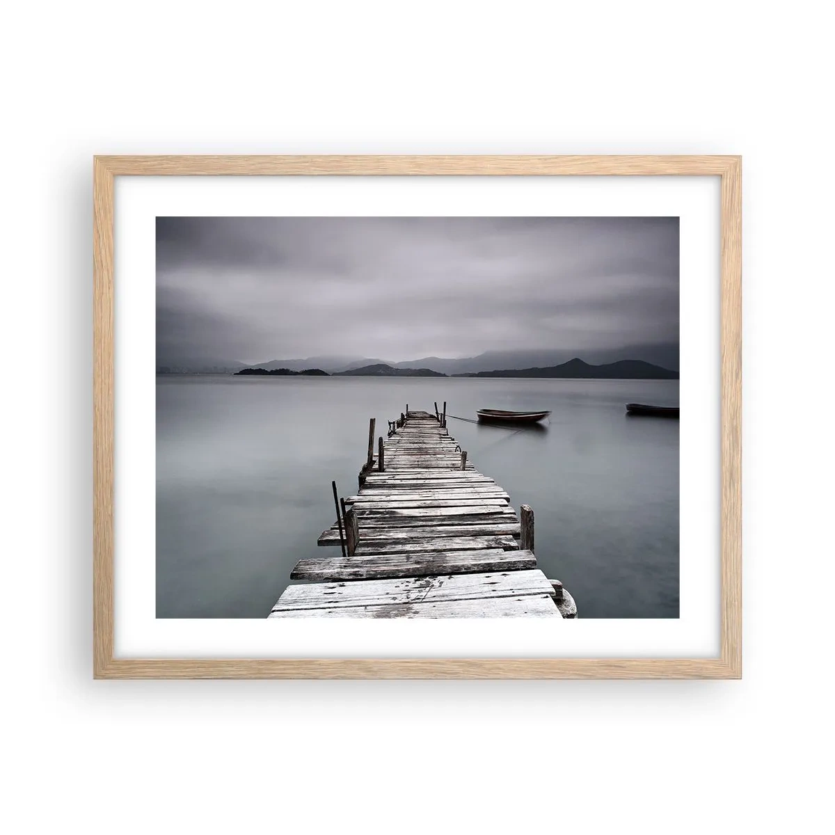 Plakat i ramme af lyst egetræ - Du kan tage af sted i morgen - 50x40 cm