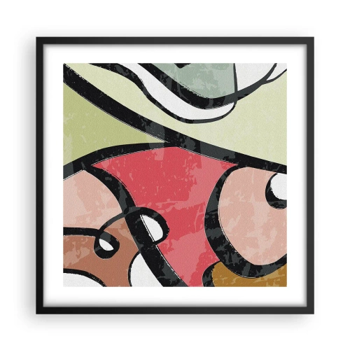 Plakat i sort ramme - Pirouetter blandt farver - 50x50 cm