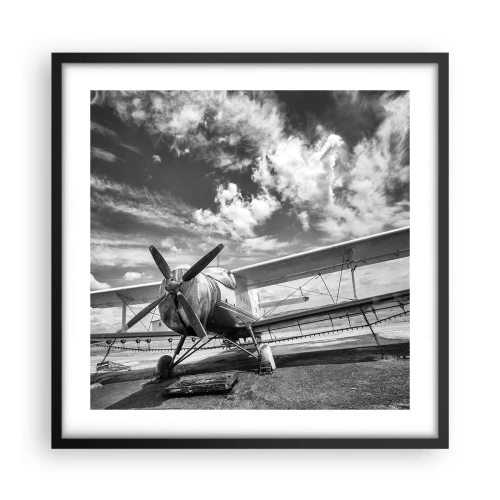 Plakat i sort ramme - Jeg kan ikke vente! - 50x50 cm