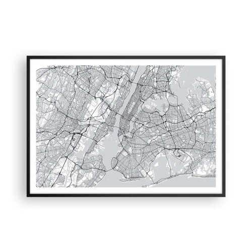 Plakat i sort ramme - Anatomi af en storby - 100x70 cm
