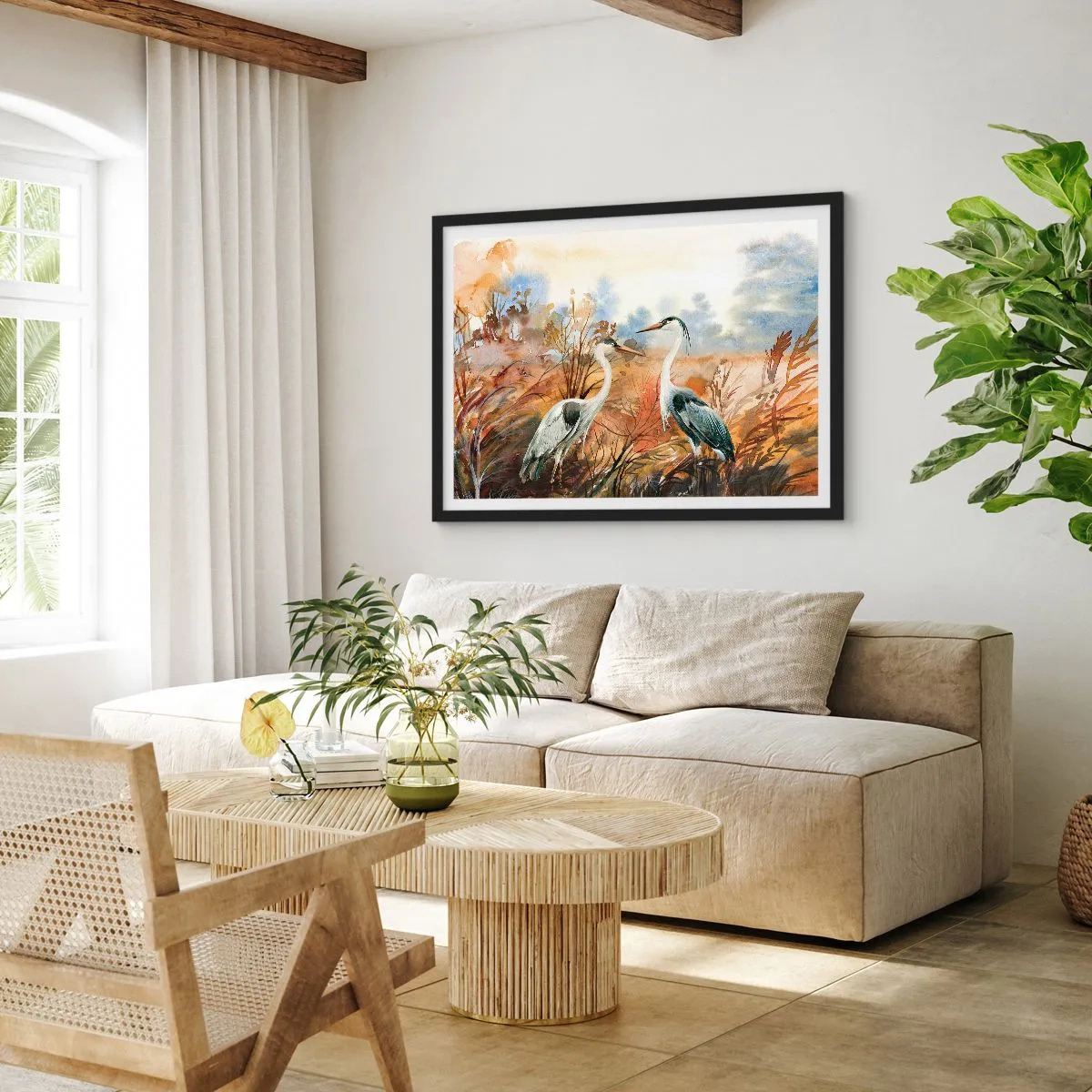 Plakat i sort ramme - Hvor skal vi hen om efteråret? - 100x70 cm