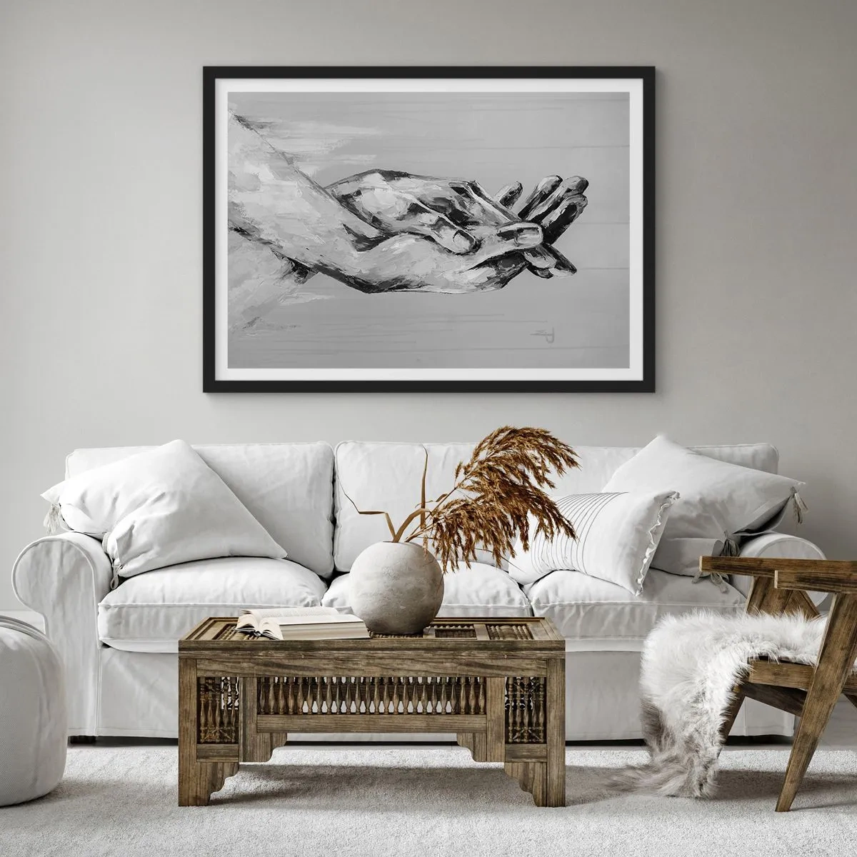 Plakat i sort ramme - Begyndelsen ... - 70x50 cm