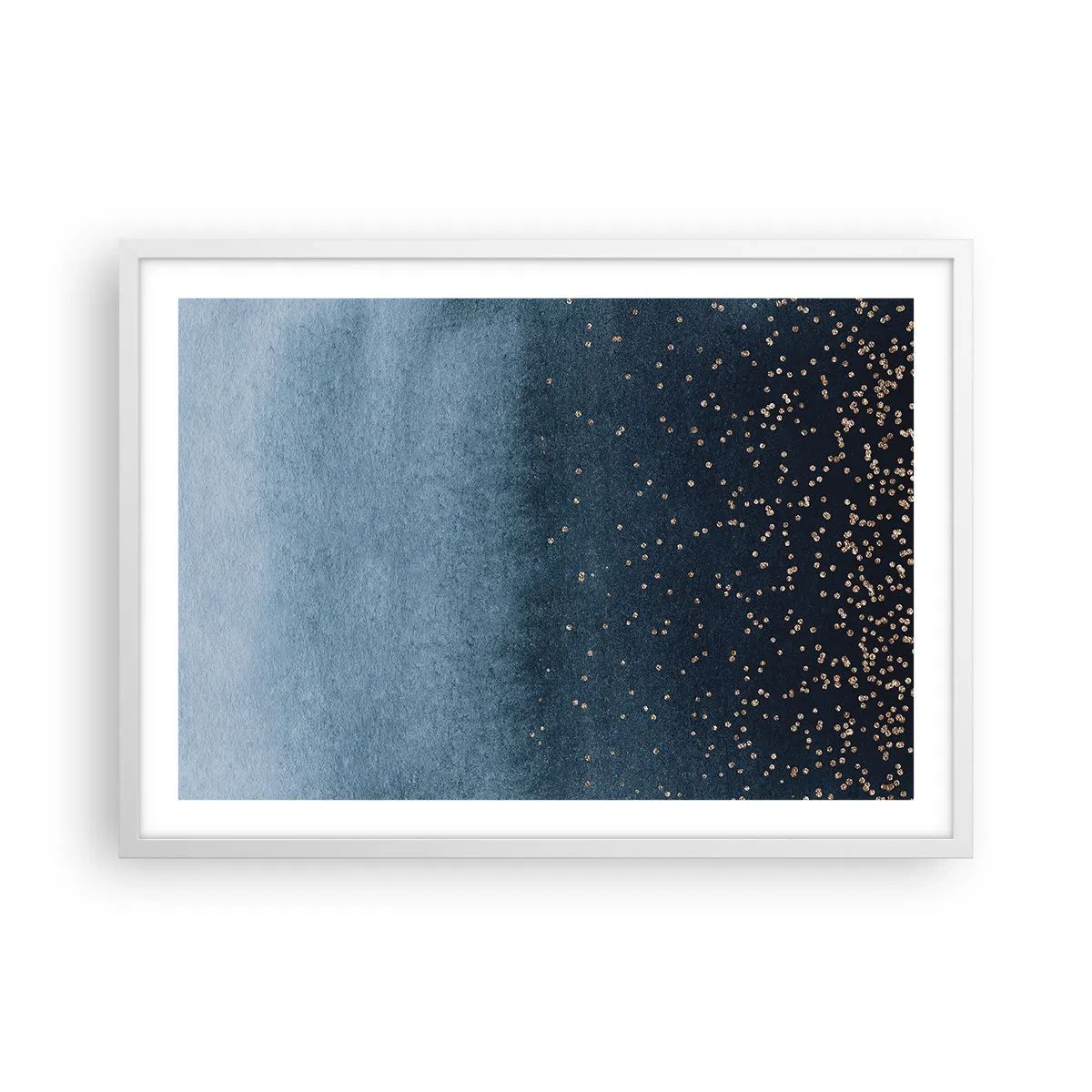 Plakat i hvid ramme - Sammensætning - blå faser - 70x50 cm