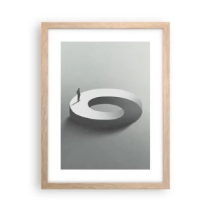 Plakat i ramme af lyst egetræ - Og vær klog - 30x40 cm