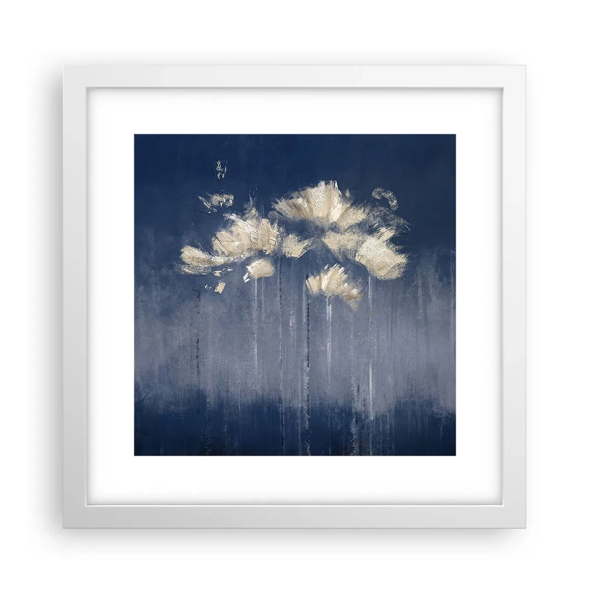Plakat i hvid ramme - Som kronblade i vinden - 30x30 cm