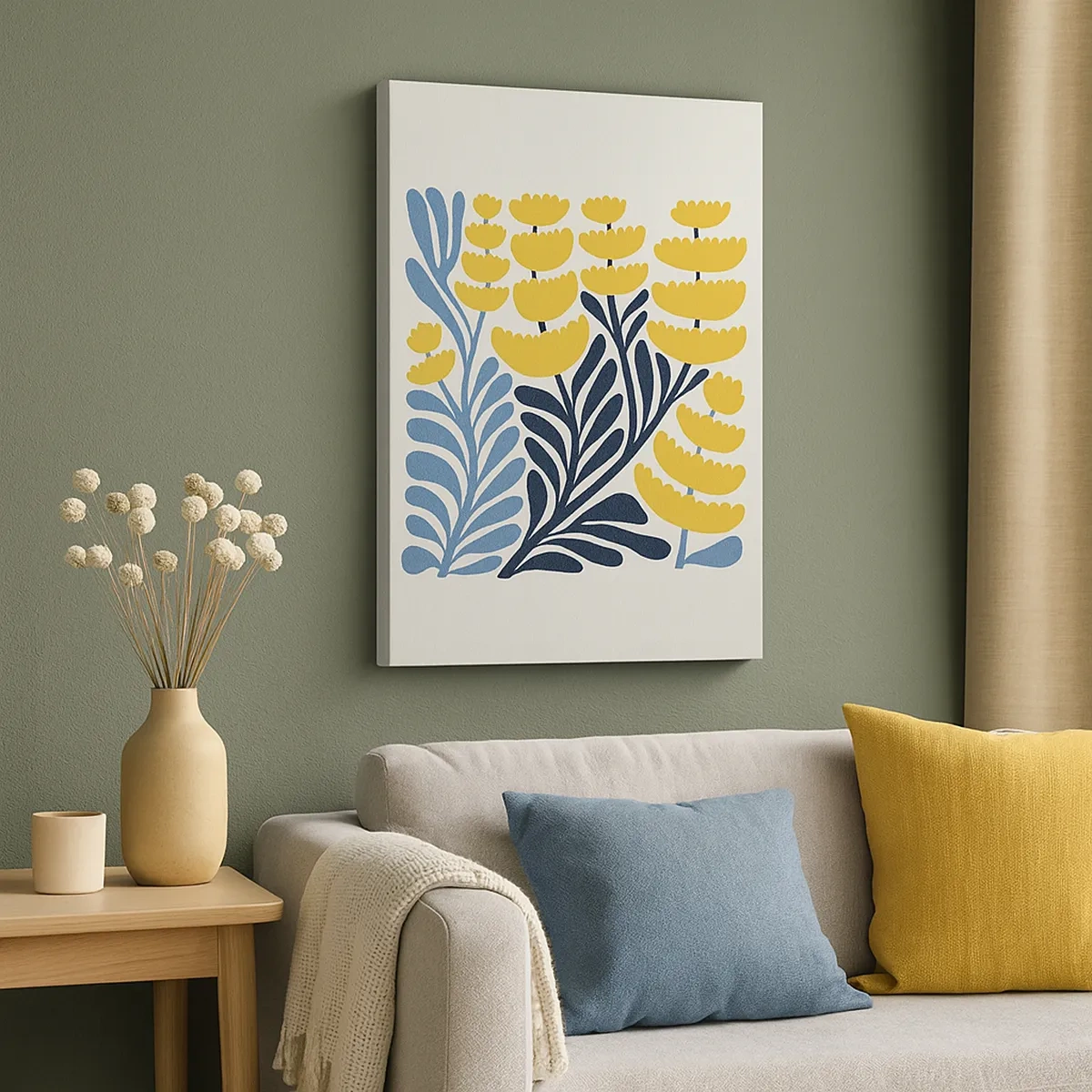 Lærredstryk - Billede på lærred - Solrig seng - 50x70 cm