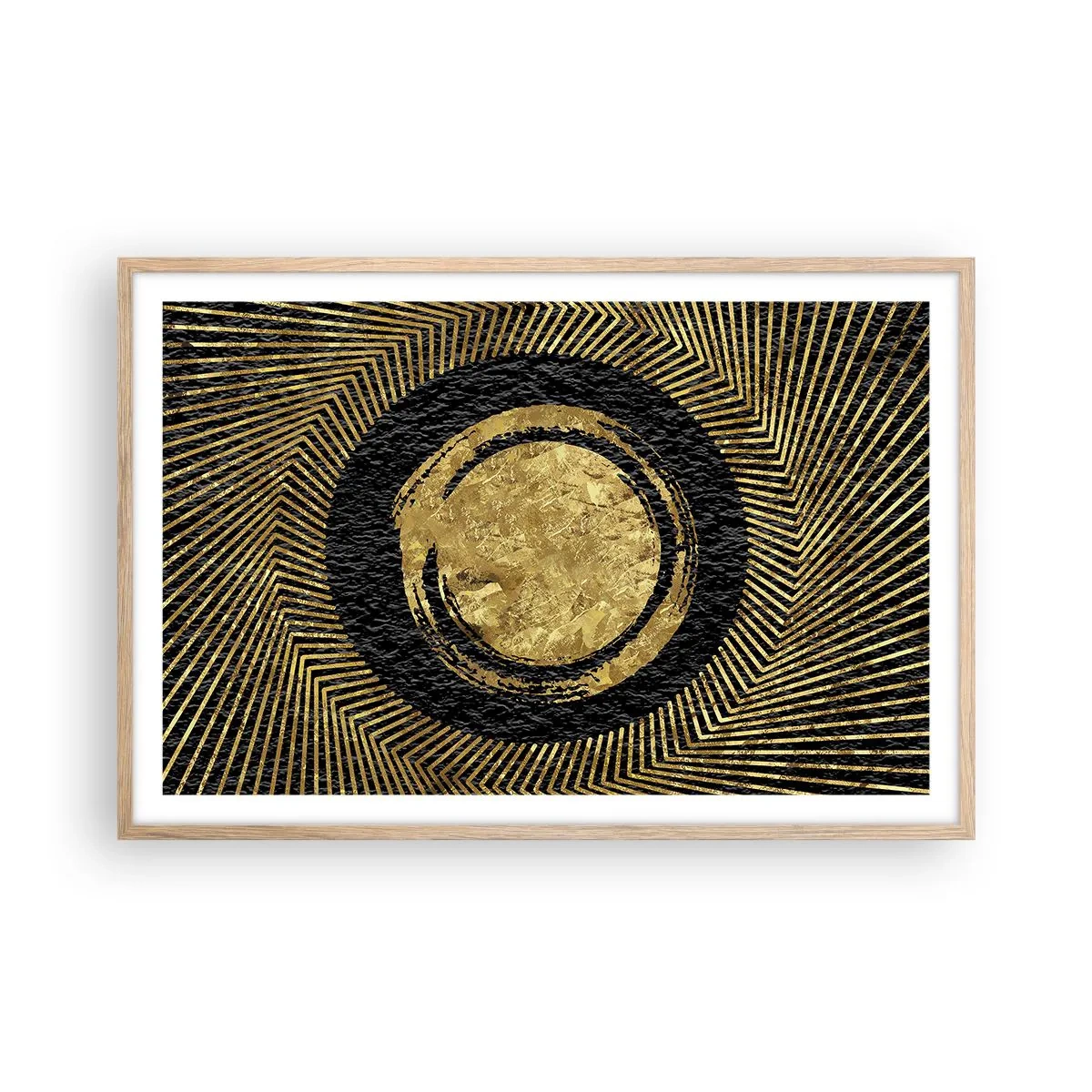 Plakat i ramme af lyst egetræ - Glamour-komposition - 91x61 cm