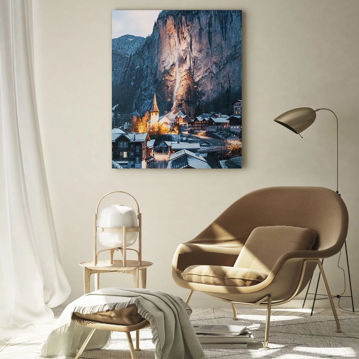 Billede på glas - Vinterens lysende ånd - 50x70 cm