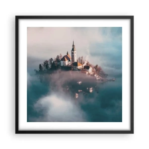 Plakat i sort ramme - Drømmeøen - 50x50 cm