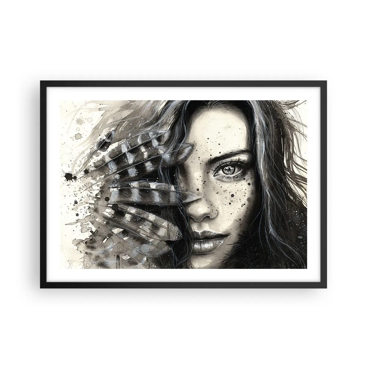 Plakat i sort ramme - Vild skønhed - 70x50 cm