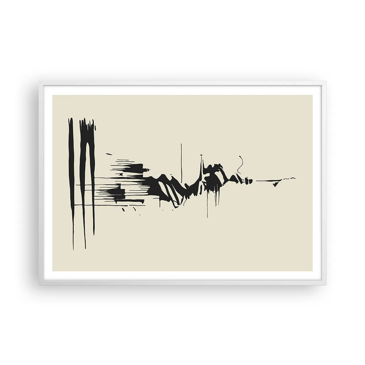 Plakat i hvid ramme - Skyndsom abstraktion - 100x70 cm