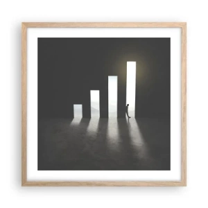 Plakat i ramme af lyst egetræ - Succes - et indtryk - 50x50 cm