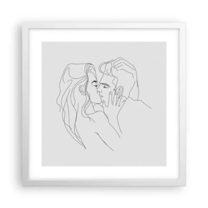 Plakat i hvid ramme - I samme linje - 40x40 cm