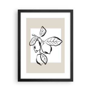 Plakat i sort ramme - Hvor citronen modner... - 30x40 cm