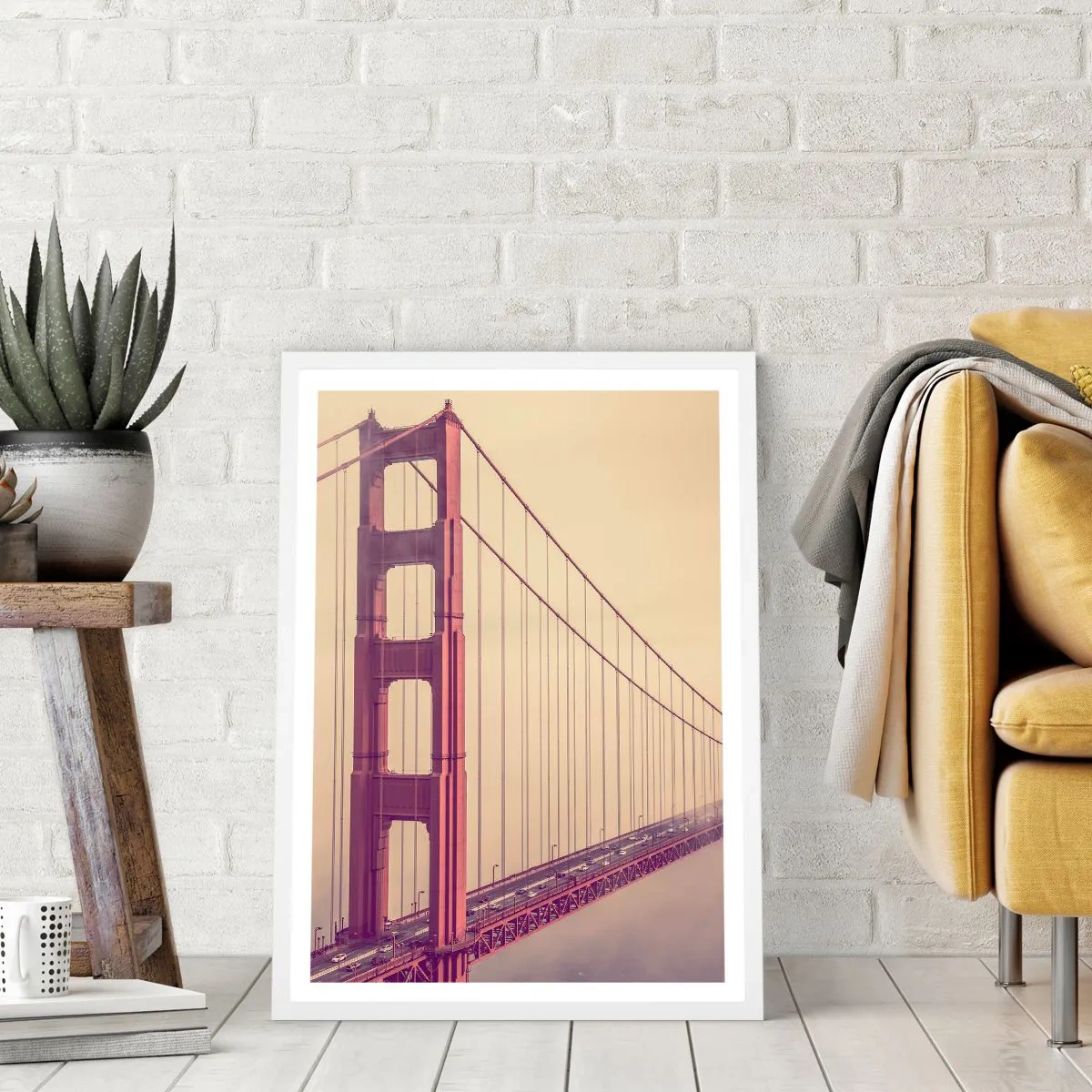 Plakat i hvid ramme - Mellem himmel og jord - 40x50 cm