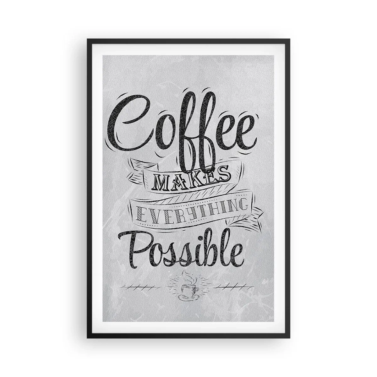 Plakat i sort ramme - Hvordan man ikke elsker kaffe - 61x91 cm