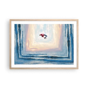 Plakat i ramme af lyst egetræ - Til en anden dimension - 70x50 cm