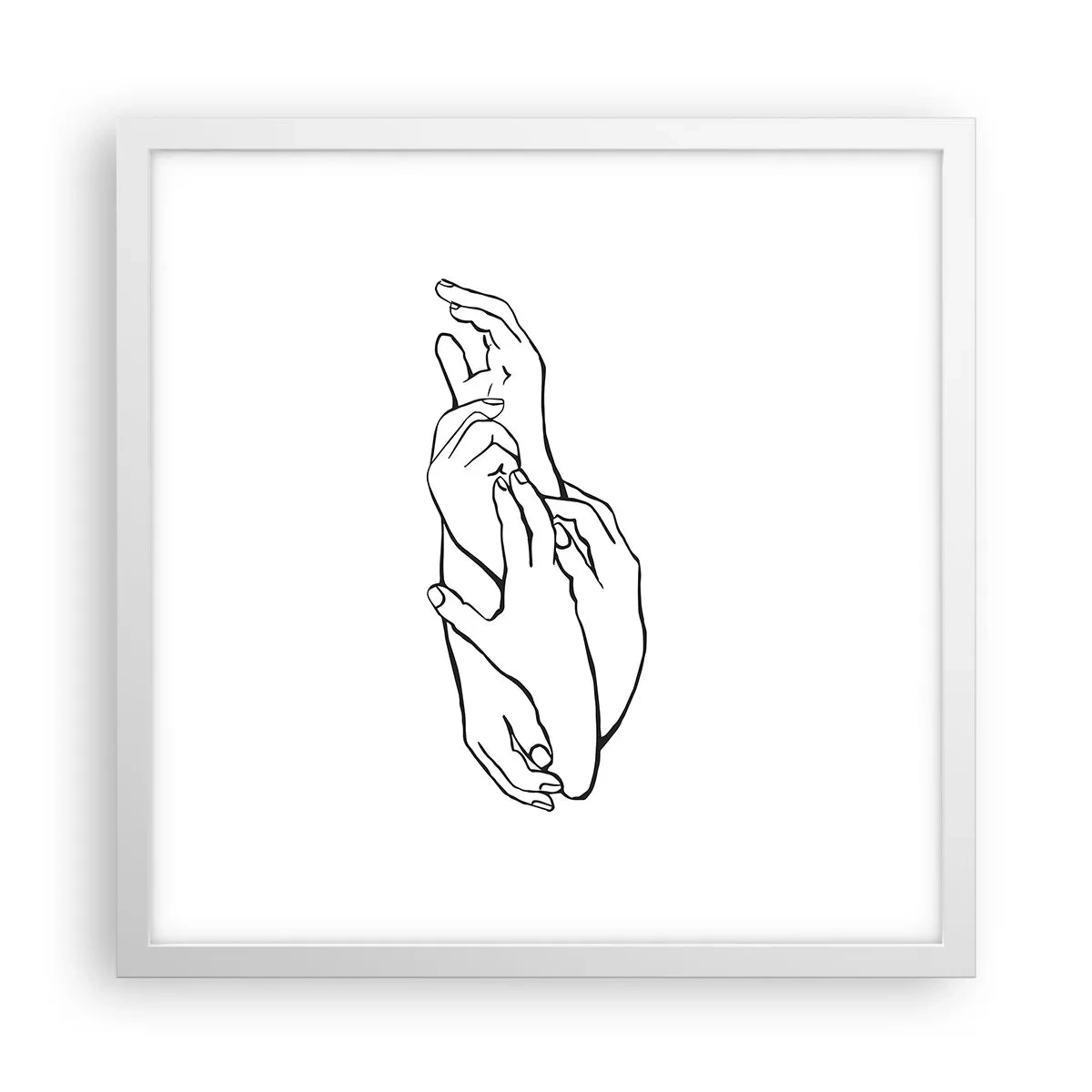 Plakat i hvid ramme - God berøring - 40x40 cm