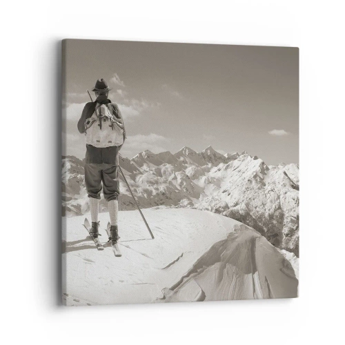 Lærredstryk - Billede på lærred - Og bjergene er de samme - 40x40 cm