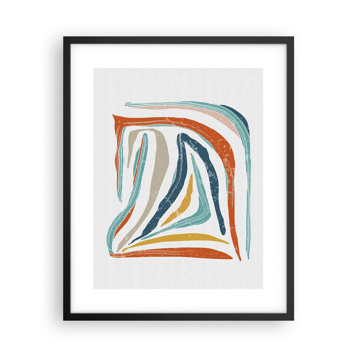 Plakat i sort ramme - Venligt smilende abstraktion - 40x50 cm