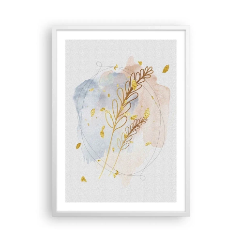 Plakat i hvid ramme - En gylden eksplosion - 50x70 cm